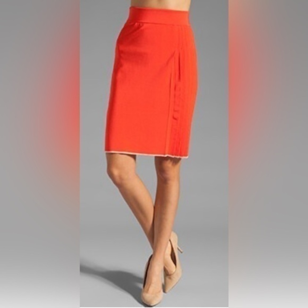Banana republic red midi dressy pencil skirt size 4